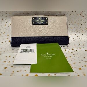 Kate Spade Blue and Cream Women's Wallet